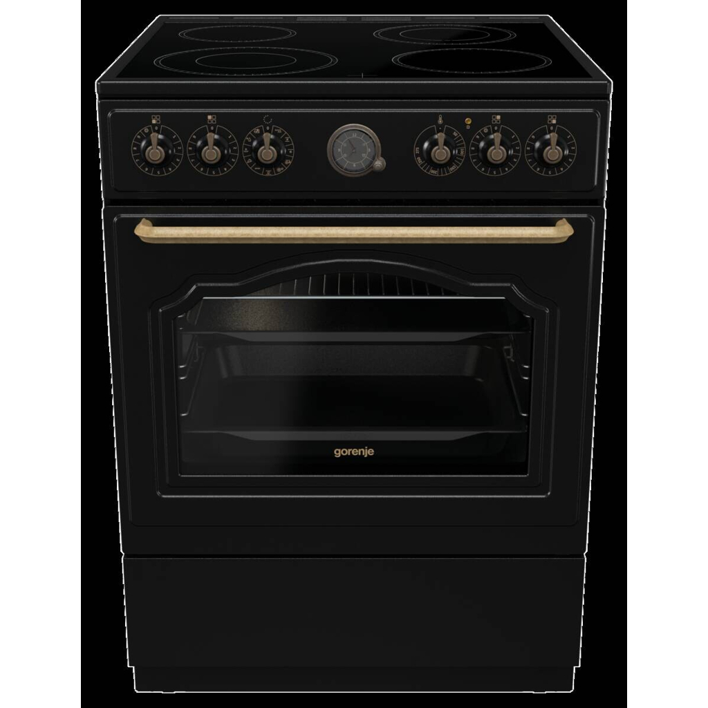 Gorenje Retro-Standherd 60cm mit Glaskeramikkochfeld GECS6B70CLB schwarz B/H/T: ca. 60x85x60 cm - Rabatt: 42 % Küchengeräte & Zubehör online kaufen
