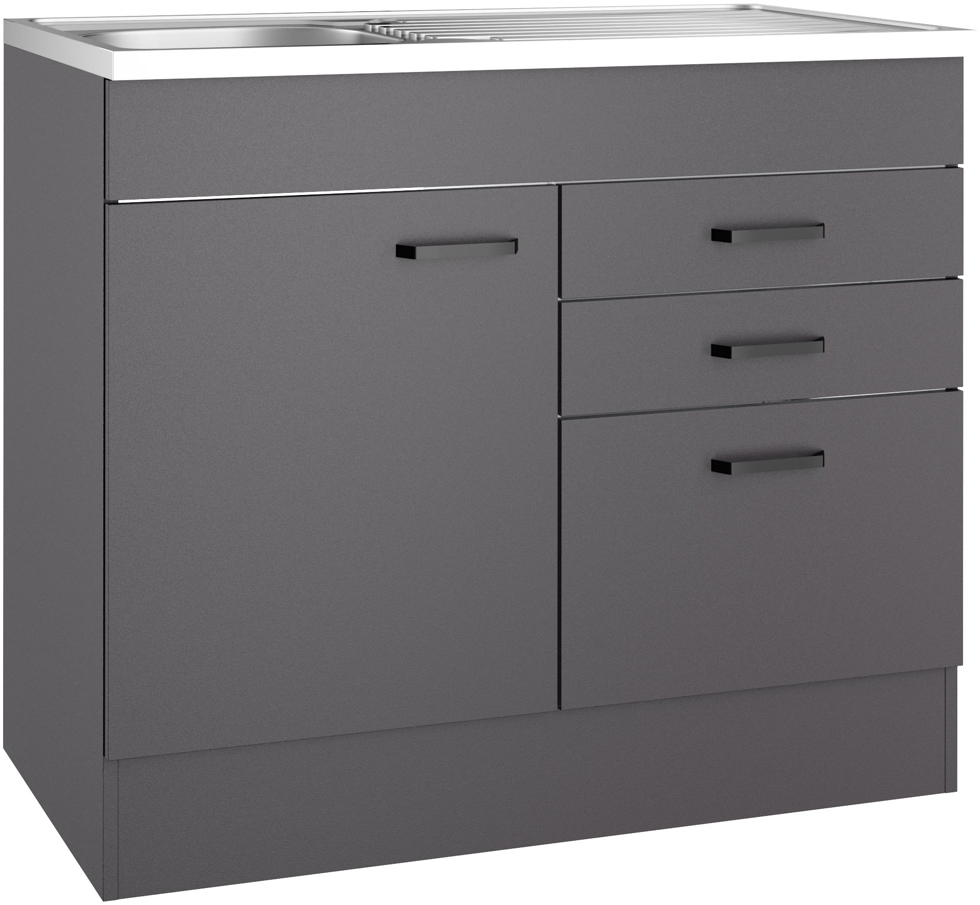 OPTIFIT Spülenschrank "OPTImulti" Breite 100 cm, Tiefe 60 cm, mit Spülenauflage anthrazit matt, anthrazit matt - Rabatt: 22 % Küchenmöbel online kaufen