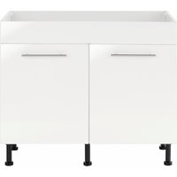 wiho Küchen Spülenschrank "Ela", Breite 100 cm, höhenverstellbare Füße front: weiß glanz, korpus: weiß - B/H/T: 100 cm x 86,5 cm x 58 cm - Rabatt: 20 % Küchenmöbel online kaufen wiho Küchen Spülenschrank "Ela", Breite 100 cm, höhenverstellbare Füße front: weiß glanz, korpus: weiß - B/H/T: 100 cm x 86,5 cm x 58 cm - Rabatt: 20 % Küchenmöbel online kaufen