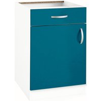 wiho Küchen Unterschrank "Flexi", Breite 60 cm front: ozeanblau, korpus: weiß - B/H/T: 60 cm x 82 cm x 57 cm - Rabatt: 31 % Küchenmöbel online kaufen wiho Küchen Unterschrank "Flexi", Breite 60 cm front: ozeanblau, korpus: weiß - B/H/T: 60 cm x 82 cm x 57 cm - Rabatt: 31 % Küchenmöbel online kaufen