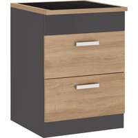 HELD MÖBEL Kochfeldumbauschrank "Gera", Breite 60 cm eiche, anthrazit - B/H/T: 60 cm x 85 cm x 60 cm - Rabatt: 28 % Küchenmöbel online kaufen HELD MÖBEL Kochfeldumbauschrank "Gera", Breite 60 cm eiche, anthrazit - B/H/T: 60 cm x 85 cm x 60 cm - Rabatt: 28 % Küchenmöbel online kaufen