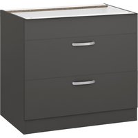 wiho Küchen Kochfeldumbauschrank "Kansas", 90 cm breit, ohne Arbeitsplatte front: anthrazit glanz, korpus: anthrazit matt - B/H/T: 90 cm x 82 cm x 57 cm - Rabatt: 46 % Küchenmöbel online kaufen wiho Küchen Kochfeldumbauschrank "Kansas", 90 cm breit, ohne Arbeitsplatte front: anthrazit glanz, korpus: anthrazit matt - B/H/T: 90 cm x 82 cm x 57 cm - Rabatt: 46 % Küchenmöbel online kaufen