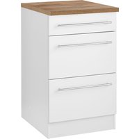 Kochstation Unterschrank "KS-Samos", 50 cm breit, mit 2 großen Auszügen weiß, wotaneichefarben - B/H/T: 50 cm x 85 cm x 60 cm - Rabatt: 22 % Küchenmöbel online kaufen Kochstation Unterschrank "KS-Samos", 50 cm breit, mit 2 großen Auszügen weiß, wotaneichefarben - B/H/T: 50 cm x 85 cm x 60 cm - Rabatt: 22 % Küchenmöbel online kaufen
