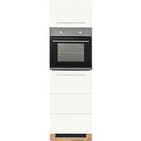 Kochstation Backofenumbauschrank "KS-Wien", 60 cm breit, 200 cm hoch, für autarken Backofen weiß, wotaneiche - B/H/T: 60 cm x 200 cm x 60 cm, 2 St. - Rabatt: 26 % Küchenmöbel online kaufen