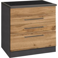HELD MÖBEL Kochfeldumbauschrank "Tulsa", 80 cm breit, 2 Schubladen, 1 großer Auszug, schwarzer Metallgriff wotaneiche - B/H/T: 80 cm x 85 cm x 60 cm - Rabatt: 27 % Küchenmöbel online kaufen HELD MÖBEL Kochfeldumbauschrank "Tulsa", 80 cm breit, 2 Schubladen, 1 großer Auszug, schwarzer Metallgriff wotaneiche - B/H/T: 80 cm x 85 cm x 60 cm - Rabatt: 27 % Küchenmöbel online kaufen