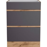 Kochstation Kochfeldumbauschrank "KS-Riesa", Breite 60 cm, MDF-Fronten matt grau - B/H/T: 60 cm x 82 cm x 60 cm - Rabatt: 29 % Küchenmöbel online kaufen Kochstation Kochfeldumbauschrank "KS-Riesa", Breite 60 cm, MDF-Fronten matt grau - B/H/T: 60 cm x 82 cm x 60 cm - Rabatt: 29 % Küchenmöbel online kaufen