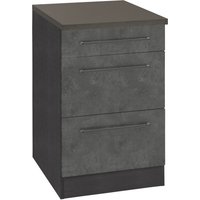 HELD MÖBEL Unterschrank "Tulsa", 50 cm breit, 1 Schubkasten, 2 große Auszüge, Metallgriff, MDF Front betonfarben dunkel - B/H/T: 50 cm x 85 cm x 60 cm - Rabatt: 26 % Küchenmöbel online kaufen HELD MÖBEL Unterschrank "Tulsa", 50 cm breit, 1 Schubkasten, 2 große Auszüge, Metallgriff, MDF Front betonfarben dunkel - B/H/T: 50 cm x 85 cm x 60 cm - Rabatt: 26 % Küchenmöbel online kaufen