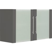 wiho Küchen Glashängeschrank "Unna", Front mit Glaseinsatz front und korpus: anthrazit - B/H/T: 100 cm x 56,5 cm x 35 cm - Rabatt: 16 % Küchenmöbel online kaufen