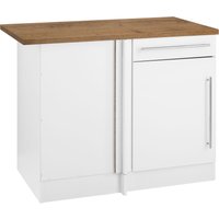 Kochstation Eckunterschrank "KS-Samos", mit Metallgriff weiß, wotaneichefarben - B/H/T: 110 cm x 85 cm x 60 cm, 1 St. - Rabatt: 27 % Küchenmöbel online kaufen