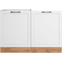Kochstation Spülenschrank "KS-Lana", Breite 120 cm matt weiß, wotaneiche - B/H/T: 120 cm x 82 cm x 60 cm, 1 St. - Rabatt: 27 % Küchenmöbel online kaufen Kochstation Spülenschrank "KS-Lana", Breite 120 cm matt weiß, wotaneiche - B/H/T: 120 cm x 82 cm x 60 cm, 1 St. - Rabatt: 27 % Küchenmöbel online kaufen