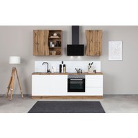 Kochstation Küche "KS-Bruneck", 240cm breit, wahlweise mit oder ohne E-Geräte, hochwertige MDF-Fronten küche: wotaneiche, weiß matt, front: wotaneiche, weiß matt, korpus: wotaneiche, arbeitsplatte: wotaneiche - B/H/T: 240 cm x 200 cm x 60 cm, ohne E-Geräte - Rabatt: 23 % Einbauküchen und Küchenzeilen online kaufen Kochstation Küche "KS-Bruneck", 240cm breit, wahlweise mit oder ohne E-Geräte, hochwertige MDF-Fronten küche: wotaneiche, weiß matt, front: wotaneiche, weiß matt, korpus: wotaneiche, arbeitsplatte: wotaneiche - B/H/T: 240 cm x 200 cm x 60 cm, ohne E-Geräte - Rabatt: 23 % Einbauküchen und Küchenzeilen online kaufen