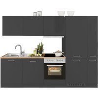 HELD MÖBEL Küchenzeile "Kehl", mit E-Geräten, Breite 270 cm, inkl. Kühl/Gefrierkombination küche: grau,, korpus: grafit, arbeitsplatte: wotaneiche - B/T: 270 cm x 60 cm - Rabatt: 31 % Einbauküchen und Küchenzeilen online kaufen HELD MÖBEL Küchenzeile "Kehl", mit E-Geräten, Breite 270 cm, inkl. Kühl/Gefrierkombination küche: grau,, korpus: grafit, arbeitsplatte: wotaneiche - B/T: 270 cm x 60 cm - Rabatt: 31 % Einbauküchen und Küchenzeilen online kaufen