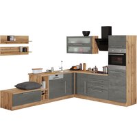 Kochstation Winkelküche "KS-Samos", ohne E-Geräte, Stellbreite 300 x 250 cm küche: beton oxid, wotaneichefarben, wotaneichefarben,, korpus: wotaneichefarben, arbeitsplatte: wotaneichefarben - B/T: 300 cm x 250 cm - Rabatt: 23 % Einbauküchen und Küchenzeilen online kaufen Kochstation Winkelküche "KS-Samos", ohne E-Geräte, Stellbreite 300 x 250 cm küche: beton oxid, wotaneichefarben, wotaneichefarben,, korpus: wotaneichefarben, arbeitsplatte: wotaneichefarben - B/T: 300 cm x 250 cm - Rabatt: 23 % Einbauküchen und Küchenzeilen online kaufen