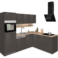 Kochstation Küche "KS-Virginia", Stellbreite 230/190 cm, wahlweise mit Induktion küche: grau hochglanz, grafit, eiche sonoma, front: grau hochglanz, korpus: graphit, arbeitsplatte: eiche sonoma - B/H/T: 230 cm x 200 cm x 60 cm, mit Glaskeramikkochfeld - Rabatt: 34 % Einbauküchen und Küchenzeilen online kaufen Kochstation Küche "KS-Virginia", Stellbreite 230/190 cm, wahlweise mit Induktion küche: grau hochglanz, grafit, eiche sonoma, front: grau hochglanz, korpus: graphit, arbeitsplatte: eiche sonoma - B/H/T: 230 cm x 200 cm x 60 cm, mit Glaskeramikkochfeld - Rabatt: 34 % Einbauküchen und Küchenzeilen online kaufen