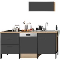 OPTIFIT Küchenzeile "Tokio", ohne E-Geräte, Breite 192 cm, mit Stahlgestell, mit Vollauszügen küche: anthrazit,, korpus: wildeichefarben, arbeitsplatte: eichefarben - B/T: 192 cm x 60 cm - Rabatt: 18 % Einbauküchen und Küchenzeilen online kaufen OPTIFIT Küchenzeile "Tokio", ohne E-Geräte, Breite 192 cm, mit Stahlgestell, mit Vollauszügen küche: anthrazit,, korpus: wildeichefarben, arbeitsplatte: eichefarben - B/T: 192 cm x 60 cm - Rabatt: 18 % Einbauküchen und Küchenzeilen online kaufen