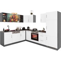 HELD MÖBEL Winkelküche "Paris", ohne E-Geräte, Stellbreite 220/280 cm küche: weiß, grafit,, korpus: grafit, arbeitsplatte: anthrazit - B/T: 220 cm x 280 cm - Rabatt: 23 % Einbauküchen und Küchenzeilen online kaufen
