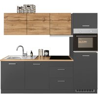 HELD MÖBEL Küchenzeile "Kehl", mit E-Geräten, Breite 240 cm, inkl. Kühlschrank und Geschirrspüler küche: grau, wotaneiche,, korpus: grafit, arbeitsplatte: wotaneiche - B/T: 240 cm x 60 cm, mit Induktionskochfeld - Rabatt: 33 % Einbauküchen und Küchenzeilen online kaufen HELD MÖBEL Küchenzeile "Kehl", mit E-Geräten, Breite 240 cm, inkl. Kühlschrank und Geschirrspüler küche: grau, wotaneiche,, korpus: grafit, arbeitsplatte: wotaneiche - B/T: 240 cm x 60 cm, mit Induktionskochfeld - Rabatt: 33 % Einbauküchen und Küchenzeilen online kaufen