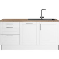 OPTIFIT Küche "Ahus", 180 cm breit, wahlw.mit E-Geräten, Soft Close Funktion, MDF Fronten küche: weiß matt, weiß, eiche struktur, front: weiß matt,, arbeitsplatte: eiche struktur - B/H/T: 180 cm x 90,8 cm x 60 cm, ohne E-Geräte - Rabatt: 24 % Einbauküchen und Küchenzeilen online kaufen
