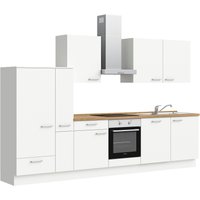 nobilia elements Küchenzeile ""elements basic"", vormontiert, Ausrichtung wählbar, Breite 330 cm, ohne E-Geräte küche: alpinweiß supermatt, eiche sierra nachbildung,, korpus: alpinweiß, arbeitsplatte: eiche sierra nachbildung - B/H/T: 330,3 cm x 216,6 cm x 60 cm, Spülenschrank rechts - Rabatt: 42 % Einbauküchen und Küchenzeilen online kaufen