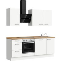 nobilia elements Küchenzeile ""elements premium"", vormontiert, Ausrichtung wählbar, Breite 210 cm, ohne E-Geräte küche: alpinweiß supermatt, eiche sierra nachbildung,, korpus: alpinweiß, arbeitsplatte: eiche sierra nachbildung - B/H/T: 210,3 cm x 216,6 cm x 60 cm, Spülenschrank rechts - Rabatt: 33 % Einbauküchen und Küchenzeilen online kaufen