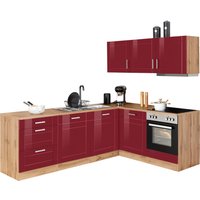 HELD MÖBEL Winkelküche "Tinnum", mit E-Geräten, Stellbreite 240/180 cm küche: rot hochglanz,, korpus: wotaneichefarben, arbeitsplatte: wotaneichefarben - B/T: 240 cm x 180 cm - Rabatt: 33 % Einbauküchen und Küchenzeilen online kaufen HELD MÖBEL Winkelküche "Tinnum", mit E-Geräten, Stellbreite 240/180 cm küche: rot hochglanz,, korpus: wotaneichefarben, arbeitsplatte: wotaneichefarben - B/T: 240 cm x 180 cm - Rabatt: 33 % Einbauküchen und Küchenzeilen online kaufen