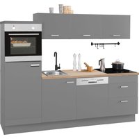 OPTIFIT Küchenzeile "Parma", mit E-Geräten, Breite 240 cm küche: basaltgrau, basaltgrau, eiche,, korpus: basaltgrau, arbeitsplatte: eichefarben - B/T: 240 cm x 60 cm - Rabatt: 27 % Einbauküchen und Küchenzeilen online kaufen OPTIFIT Küchenzeile "Parma", mit E-Geräten, Breite 240 cm küche: basaltgrau, basaltgrau, eiche,, korpus: basaltgrau, arbeitsplatte: eichefarben - B/T: 240 cm x 60 cm - Rabatt: 27 % Einbauküchen und Küchenzeilen online kaufen