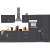 HELD MÖBEL Küchenzeile "Stockholm", Breite 360 cm, mit hochwertigen MDF Fronten im Landhaus-Stil küche: grau, grafit,, korpus: grafit, arbeitsplatte: eichefarben - B/T: 360 cm x 60 cm - Rabatt: 23 % Einbauküchen und Küchenzeilen online kaufen HELD MÖBEL Küchenzeile "Stockholm", Breite 360 cm, mit hochwertigen MDF Fronten im Landhaus-Stil küche: grau, grafit,, korpus: grafit, arbeitsplatte: eichefarben - B/T: 360 cm x 60 cm - Rabatt: 23 % Einbauküchen und Küchenzeilen online kaufen