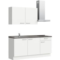 nobilia elements Küchenzeile ""elements basic"", vormontiert, Ausrichtung wählbar, Breite 180 cm, ohne E-Geräte küche: alpinweiß supermatt, beton schiefergrau nachbildung,, korpus: alpinweiß, arbeitsplatte: beton schiefergrau nachbildung - B/H/T: 180,3 cm x 216,6 cm x 60 cm, Spülenschrank links - Rabatt: 25 % Einbauküchen und Küchenzeilen online kaufen