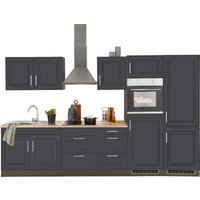 HELD MÖBEL Küchenzeile "Stockholm", Breite 330 cm, mit hochwertigen MDF Fronten im Landhaus-Stil küche: grau, grafit,, korpus: grafit, arbeitsplatte: eichefarben - B/T: 330 cm x 60 cm, Induktionskochfeld - Rabatt: 31 % Einbauküchen und Küchenzeilen online kaufen HELD MÖBEL Küchenzeile "Stockholm", Breite 330 cm, mit hochwertigen MDF Fronten im Landhaus-Stil küche: grau, grafit,, korpus: grafit, arbeitsplatte: eichefarben - B/T: 330 cm x 60 cm, Induktionskochfeld - Rabatt: 31 % Einbauküchen und Küchenzeilen online kaufen