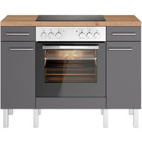 OPTIFIT Küche "Lilly", Breite 120, wahlweise mit E-Geräten küche: anthrazit matt, anthrazit, wildeiche, front: anthrazit matt,, arbeitsplatte: wildeiche struktur - B/H/T: 120 cm x 90 cm x 60 cm, ohne E-Geräte - Rabatt: 12 % Einbauküchen und Küchenzeilen online kaufen