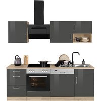 HELD MÖBEL Küchenzeile "Haiti", ohne E-Geräte, Breite 220 cm küche: grau hochglanz,, korpus: weiß, arbeitsplatte: eichefarben - B/T: 220 cm x 60 cm - Rabatt: 23 % Einbauküchen und Küchenzeilen online kaufen HELD MÖBEL Küchenzeile "Haiti", ohne E-Geräte, Breite 220 cm küche: grau hochglanz,, korpus: weiß, arbeitsplatte: eichefarben - B/T: 220 cm x 60 cm - Rabatt: 23 % Einbauküchen und Küchenzeilen online kaufen