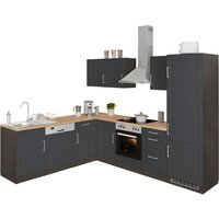HELD MÖBEL Winkelküche "Stockholm", Stellbreite 220/280 cm, mit hochwertigen MDF Fronten im Landhaus-Stil küche: grau, grafit,, korpus: grafit, arbeitsplatte: eichefarben - B/T: 280 cm x 220 cm - Rabatt: 32 % Einbauküchen und Küchenzeilen online kaufen HELD MÖBEL Winkelküche "Stockholm", Stellbreite 220/280 cm, mit hochwertigen MDF Fronten im Landhaus-Stil küche: grau, grafit,, korpus: grafit, arbeitsplatte: eichefarben - B/T: 280 cm x 220 cm - Rabatt: 32 % Einbauküchen und Küchenzeilen online kaufen