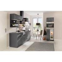 HELD MÖBEL Küchenzeile "Tulsa", ohne E-Geräte, Breite 290 cm, schwarze Metallgriffe, MDF Fronten küche: betonfarben dunkel,, korpus: grafit, arbeitsplatte: anthrazit - B/T: 290 cm x 60 cm - Rabatt: 23 % Einbauküchen und Küchenzeilen online kaufen