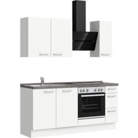 nobilia elements Küchenzeile ""elements premium"", vormontiert, Ausrichtung wählbar, Breite 180 cm, ohne E-Geräte küche: alpinweiß supermatt, beton schiefergrau nachbildung,, korpus: alpinweiß, arbeitsplatte: beton schiefergrau nachbildung - B/H/T: 180,3 cm x 216,6 cm x 60 cm, Spülenschrank links - Rabatt: 32 % Einbauküchen und Küchenzeilen online kaufen