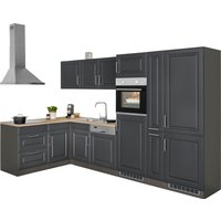 HELD MÖBEL Winkelküche "Stockholm", Stellbreite 320/170 cm, mit hochwertigen MDF Fronten im Landhaus-Stil küche: grau, grafit,, korpus: grafit, arbeitsplatte: eichefarben - B/T: 320 cm x 170 cm - Rabatt: 24 % Einbauküchen und Küchenzeilen online kaufen HELD MÖBEL Winkelküche "Stockholm", Stellbreite 320/170 cm, mit hochwertigen MDF Fronten im Landhaus-Stil küche: grau, grafit,, korpus: grafit, arbeitsplatte: eichefarben - B/T: 320 cm x 170 cm - Rabatt: 24 % Einbauküchen und Küchenzeilen online kaufen