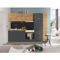 HELD MÖBEL Küchenzeile "Kehl", mit E-Geräten, Breite 270 cm, inkl. Kühlschrank küche: grau, wotaneiche,, korpus: grafit, arbeitsplatte: wotaneiche - B/T: 270 cm x 60 cm - Rabatt: 32 % Einbauküchen und Küchenzeilen online kaufen HELD MÖBEL Küchenzeile "Kehl", mit E-Geräten, Breite 270 cm, inkl. Kühlschrank küche: grau, wotaneiche,, korpus: grafit, arbeitsplatte: wotaneiche - B/T: 270 cm x 60 cm - Rabatt: 32 % Einbauküchen und Küchenzeilen online kaufen