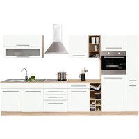HELD MÖBEL Küchenzeile "Eton", ohne E-Geräte, Breite 330 cm küche: weiß, eichefarben,, korpus: eichefarben, arbeitsplatte: eichefarben - B/T: 330 cm x 60 cm - Rabatt: 23 % Einbauküchen und Küchenzeilen Produktbild