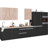 HELD MÖBEL Küchenzeile "Ohio", ohne E-Geräte, Breite 390 cm küche: grau hochglanz, eichefarben,, korpus: grafit, arbeitsplatte: eichefarben - B/T: 390 cm x 60 cm - Rabatt: 23 % Einbauküchen und Küchenzeilen online kaufen HELD MÖBEL Küchenzeile "Ohio", ohne E-Geräte, Breite 390 cm küche: grau hochglanz, eichefarben,, korpus: grafit, arbeitsplatte: eichefarben - B/T: 390 cm x 60 cm - Rabatt: 23 % Einbauküchen und Küchenzeilen online kaufen