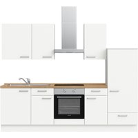 nobilia elements Küchenzeile ""elements basic"", vormontiert, Ausrichtung wählbar, Breite 270 cm, mit E-Geräten küche: alpinweiß supermatt, eiche sierra nachbildung,, korpus: alpinweiß, arbeitsplatte: eiche sierra nachbildung - B/H/T: 270,3 cm x 216,6 cm x 60 cm, Spülenschrank links - Rabatt: 27 % Einbauküchen und Küchenzeilen online kaufen
