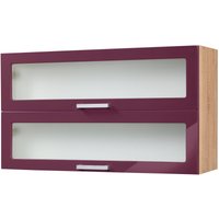 HELD MÖBEL Klapphängeschrank "Fulda, Breite 100 cm" aubergine, eiche sonoma - B/H/T: 100 cm x 57 cm x 34 cm - Rabatt: 27 % Küchenmöbel online kaufen