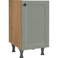 nobilia Spülenschrank ""Cascada", Ausrichtung wählbar, vormontiert, in den Breiten", 45 und 60 cm, mit höhenverstellbaren Sockelfüßen front: lacklaminat schilf, korpus: eiche sierra nachbildung - B/H/T: 45 cm x 87 cm x 58,3 cm, Türanschlag rechts, 1 St. - Rabatt: 15 % Küchenmöbel online kaufen