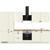 nobilia Küchenzeile ""Cascada premium"", vormontiert, Ausrichtung wählbar, Breite 330 cm, ohne E-Geräte küche: front: lacklaminat weiß, korpus: weiß, arbeitsplatte: eiche sierra nachbildung,, , arbeitsplatte: eiche sierra nachbildung - B/H/T: 330,3 cm x 216,6 cm x 60 cm, Küchenzeile, Spülenschrank rechts - Rabatt: 43 % Einbauküchen und Küchenzeilen online kaufen