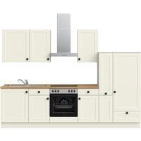 nobilia Küchenzeile ""Cascada basic"", vormontiert, Ausrichtung wählbar, Breite 300 cm, ohne E-Geräte küche: front: lacklaminat weiß, korpus: weiß, arbeitsplatte: eiche sierra nachbildung,, , arbeitsplatte: eiche sierra nachbildung - B/H/T: 300,3 cm x 216,6 cm x 60 cm, Küchenzeile, Spülenschrank links - Rabatt: 43 % Einbauküchen und Küchenzeilen online kaufen