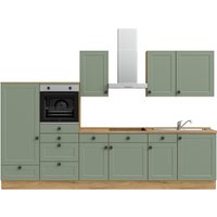 nobilia Küchenzeile ""Cascada basic"", vormontiert, Ausrichtung wählbar, Breite 330 cm, ohne E-Geräte küche: front: lacklaminat schilf, korpus und arbeitsplatte: eiche sierra nachbildung,, , arbeitsplatte: eiche sierra nachbildung - B/H/T: 330,3 cm x 216,6 cm x 60 cm, Küchenzeile, Spülenschrank rechts - Rabatt: 43 % Einbauküchen und Küchenzeilen online kaufen