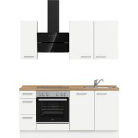 nobilia elements Küchenzeile ""elements premium"", vormontiert, Ausrichtung wählbar, Breite 180 cm, mit E-Geräten küche: alpinweiß supermatt, eiche sierra nachbildung,, korpus: alpinweiß, arbeitsplatte: eiche sierra nachbildung - B/H/T: 180,3 cm x 216,6 cm x 60 cm, Spülenschrank rechts - Rabatt: 18 % Einbauküchen und Küchenzeilen online kaufen