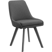 Leonique Esszimmerstuhl „Dilla“, (Set), 2 St., Webstoff, 2er Set, Webstoff Bezug, Beingestell aus Metall, Sitzhöhe 48 cm anthrazit – B/H/T: 50 cm x 82 cm x 58 cm, 2 St., Webstoff, Mit schwarzen Metallbeinen – Rabatt: 55 %