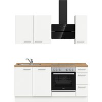 nobilia elements Küchenzeile ""elements premium"", vormontiert, Ausrichtung wählbar, Breite 180 cm, mit E-Geräten küche: alpinweiß supermatt, eiche sierra nachbildung,, korpus: alpinweiß, arbeitsplatte: eiche sierra nachbildung - B/H/T: 180,3 cm x 216,6 cm x 60 cm, Spülenschrank links - Rabatt: 18 % Einbauküchen und Küchenzeilen online kaufen