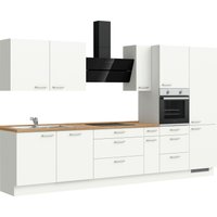 nobilia elements Küchenzeile ""elements premium"", vormontiert, Ausrichtung wählbar, Breite 360 cm, ohne E-Geräte küche: alpinweiß supermatt, eiche sierra nachbildung,, korpus: alpinweiß, arbeitsplatte: eiche sierra nachbildung - B/H/T: 360,3 cm x 216,6 cm x 60 cm, Spülenschrank links - Rabatt: 38 % Einbauküchen und Küchenzeilen online kaufen