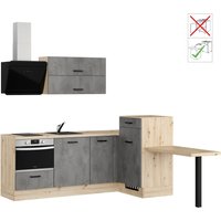IMPULS KÜCHEN Winkelküche ""Amsterdam" mit zusätzlicher Arbeits- und Stellfläche", vormontiert, wahlweise mit E-Geräten, mit Vollauszug, Breite 225/125cm küche: beton, optik schiefer dunkelgrau, eiche, nachbildung hell,, , arbeitsplatte: eiche, nachbildung hell - B/H/T: 350 cm x 206,2 cm x 60 cm, Spüle links-ohne E-Geräte - Rabatt: 33 % Einbauküchen und Küchenzeilen online kaufen IMPULS KÜCHEN Winkelküche ""Amsterdam" mit zusätzlicher Arbeits- und Stellfläche", vormontiert, wahlweise mit E-Geräten, mit Vollauszug, Breite 225/125cm küche: beton, optik schiefer dunkelgrau, eiche, nachbildung hell,, , arbeitsplatte: eiche, nachbildung hell - B/H/T: 350 cm x 206,2 cm x 60 cm, Spüle links-ohne E-Geräte - Rabatt: 33 % Einbauküchen und Küchenzeilen online kaufen