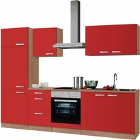 OPTIFIT Küchenzeile "Odense", Breite 270 cm, mit 28 mm starker Arbeitsplatte, Gratis Besteckeinsatz küche: rot,, korpus: buchefarben, arbeitsplatte: buchefarben - B/T: 270 cm x 60 cm - Rabatt: 13 % Einbauküchen und Küchenzeilen online kaufen OPTIFIT Küchenzeile "Odense", Breite 270 cm, mit 28 mm starker Arbeitsplatte, Gratis Besteckeinsatz küche: rot,, korpus: buchefarben, arbeitsplatte: buchefarben - B/T: 270 cm x 60 cm - Rabatt: 13 % Einbauküchen und Küchenzeilen online kaufen